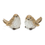 Melrose Carved Leaf Bird Figurine (Set of 2)