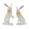 Melrose Wicker Rabbit Statue (Set of 2)