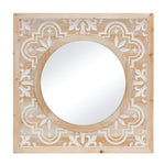 Melrose Ornate Carved Wood Wall Mirror 23.25"SQ