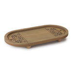 Ornate Wood Tray Set – 1.75"H Wood and MDF Tray Accents Brown Home Decor (Set of 2) by Melrose
