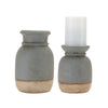 Melrose Dual-Tone Ceramic Candle Holder (Set of 2)