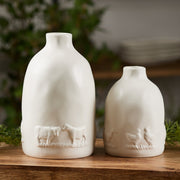 Rustic White Farm Animal Vases – Ceramic Decor
