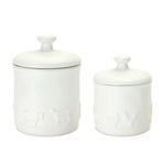 Farm Animal Ceramic Canister Set – Set of 2, 6.25"H and 7.75"H Farmhouse Kitchen Canisters by Melrose