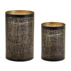 Melrose Abstract Punched Metal Candle Holder (Set of 2)