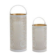 Melrose Punched Metal Lantern Candle Holder (Set of 2)