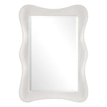Uttermost Whitehaven Wavy Rectangle Resin Mirror, Matte White Frame, 35.625" Height, Coastal Modern Design