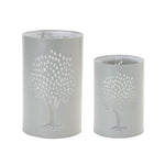 Melrose Punched Metal Tree Candle Holder (Set of 2)