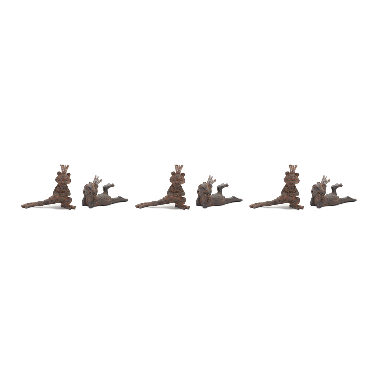 Royal Lounging Frog Figurine Set – Set of 6, 4.75