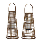 Bamboo Lantern Candle Holder Set 28" H Indoor Decor by Melrose