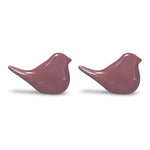 Porcelain Bird Figurine Brown Modern Design Decorative Indoor Tabletop Accent Set of 2, 3.75"