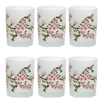 Glass Spring Hummingbird Votive Candle Holders Set of 6 Frosted Glass 5H by Melrose