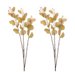 Seeded Eucalyptus Stem Set of 2 Brown Polyester 38" Faux Florals for Vase Display by Melrose