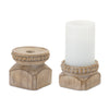 Melrose Beaded Wood Design Candle Holder (Set of 4)