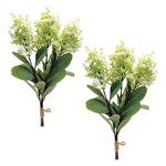 Lilac Bundle Set – 18.5" Faux Green White Floral Stems by Melrose