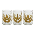 Dried Leaf Natural Glass Votive Holders Set of 3 Farmhouse Style 4H by Melrose