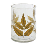 Melrose Dried Leaf Glass Candle Holder (Set of 3)