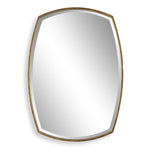 Uttermost Varenna Aged Gold Vanity Mirror – 38.125"H Iron Frame, Beveled Glass, Classic Curved Design