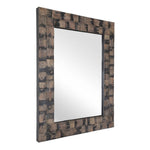beveled wood mirror