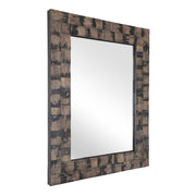 beveled wood mirror