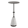 Uttermost 50059 Kincaid Metal Drink Table with Carved Marble Base and Black Round Top