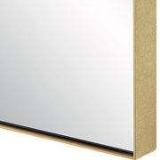 Transitional Gold Wall Mirror – Uttermost Ticket, Floating Glass Edge for Indoor Spaces
