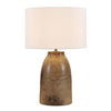 Table Lamp – Rustic Brown Ceramic With Warm White Linen Shade – 28.25" H – Uttermost