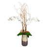 Uttermost – Earthbound Orchid With Vase 32x44 in Brown White Glass Fabric Modern Accent