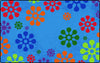 Carpets for Kids PLUS Flower Power Value Classroom Rug, Rectangle Blue 