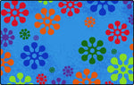 Carpets for Kids PLUS Flower Power Value Classroom Rug, Rectangle Blue
