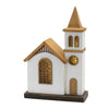 Christmas Tabletop Church Decor – LED Lighted Wooden Design, 12"H