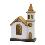 Christmas LED Lighted Church Display – Fir Wood Holiday Decor, 12"H by Melrose