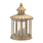 Decorative Round Lantern – Rose Gold Metal and Glass Accent 20 inch by Melrose