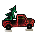 Truck and Tree Infinity Light – 13.5"H Holiday Decoration for Indoor or Covered Outdoor By Melrose