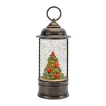 Holiday LED Snow Globe with Cardinals and Holly Tree – 9.75"H Indoor Christmas Accent By Melrose