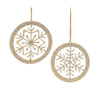 Christmas Hanging Snowflake Ornaments – Gold Iron and Glass Beads