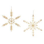 Melrose Gold Beaded Metal Snowflake Ornament (Set of 6)