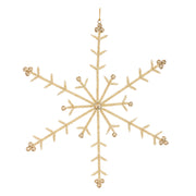Christmas Gold Snowflake Ornaments – Iron and Glass Bead Hanging Set