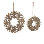 Melrose Cut-Out Wood Snowflake Ornament (Set of 12)