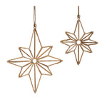 Christmas Metal Star Ornament with Rattan Wrap (Set of 12) by Melrose