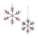 Melrose Rainbow Beaded Snowflake Ornament (Set of 12)