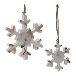 Melrose White Washed Wood Snowflake Ornament (Set of 12)