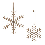 Melrose Jute Wrapped Metal Snowflake Oranment (Set of 6)