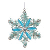 Melrose Blue Glass Beaded Snowflake Ornament (Set of 12)