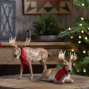 Holiday Moose Pair with Scarf Accents