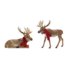 Rustic Moose Figurines with Knitted Scarf