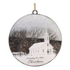 Melrose Metal White Christmas Disc Ornament (Set of 12)