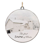 Melrose Metal First Snow Disc Ornament (Set of 12)