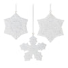 Melrose Ornate White Snowflake Ornament (Set of 12)