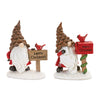 Melrose Pinecone Santa Gnome with Cardinal Bird (Set of 2)