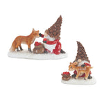 Melrose Pinecone Santa Gnome with Woodland Animals (Set of 4)